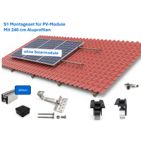 S1 Ziegeldach Montage-Set schwarz mit 24 gallery