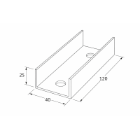 S1 Verbinder silber für Alu-Profil 40x40mm 3